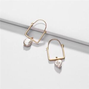 Anthro Baroque Natural Pearl Earrings